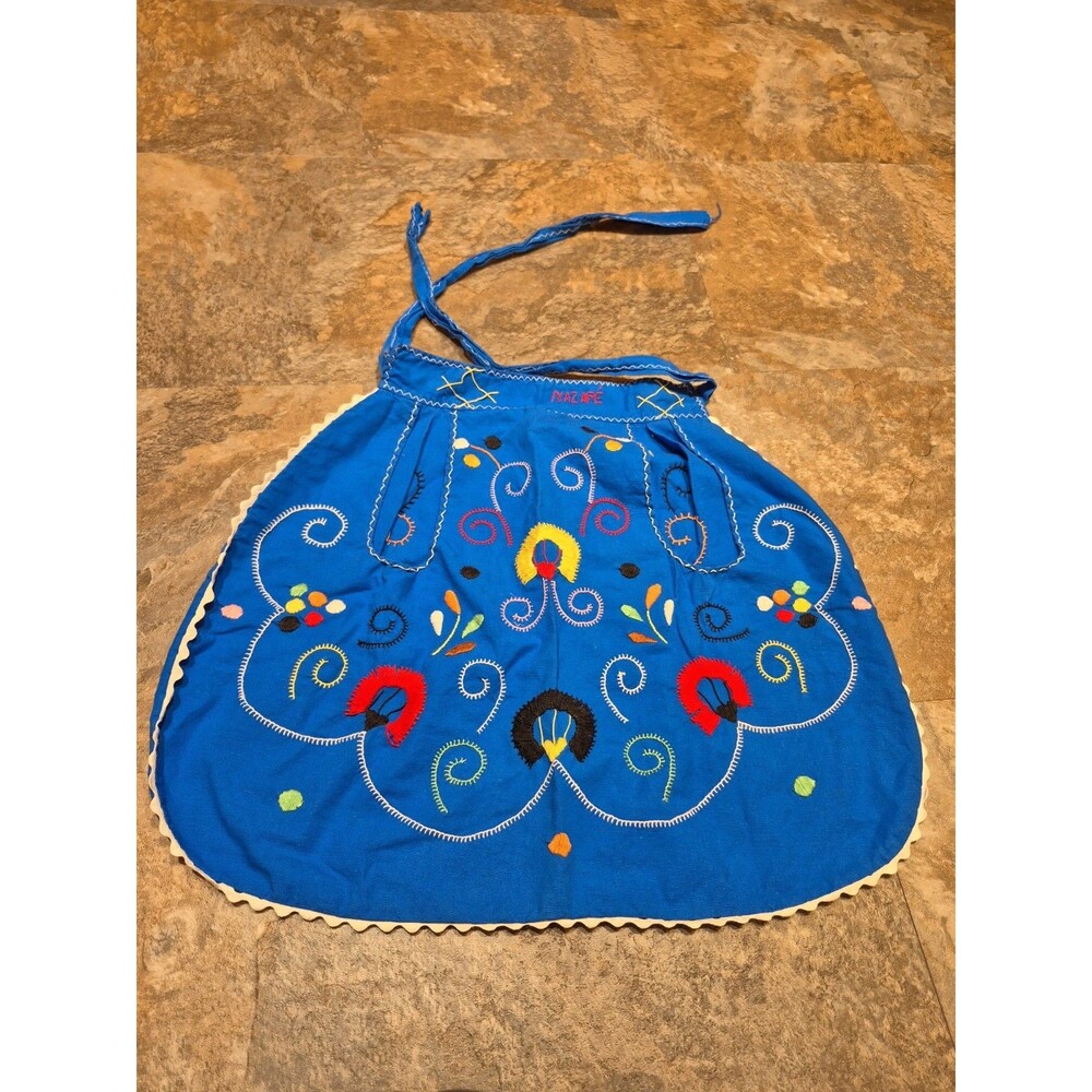 Authentic Apron Portugal Handmade With Pockets Blue And Colorful